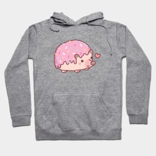 Cute Hedgehog With Pink Frosting And Sprinkles Funny Hoodie